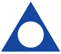 Al-Anon Logo. Blue triangle with white center circle